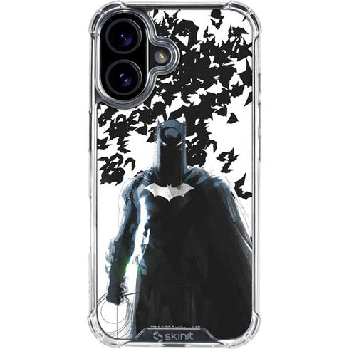 DC Comics Batman Holding batarang Art iPhone 16 Clear Case